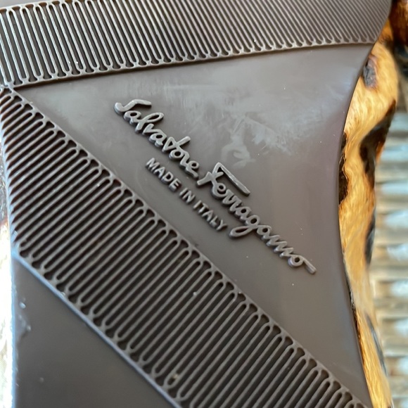 Salvatore Ferragamo My Joy Patent Leather Leopard print ballet flats sz 7 - Picture 16 of 16